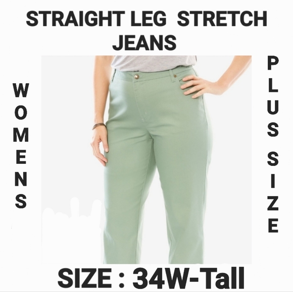 Woman Within Denim - Straight Leg Stretch Jean